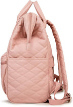 Kinmac Wide Open Style Laptop Backpack Travel Outdoor Backpack For Laptop Up to 15.6 Inch(Pink Embroidery)