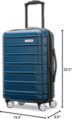 Samsonite Omni 2 Global Carry-On Spinner Luggage - Compact Size For International Travel - Airline-Approved - Features Expandable Polycarbonate Shell, 360° Wheels, USB Power Hub - Lagoon Blue