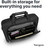 Targus Classic Slim Laptop Bag - Ergonomic Briefcase and Messenger Bag - Spacious Foam Padded for Laptops and Under