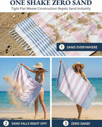 LANE LINEN Beach Towels 6 Pack - Oversized & Pre-Washed Large Beach Towel Set - Stylish Pool Towels for Adults, Quick Dry, Soft & Lightweight Lightweight Travel Towel Pack, 39"x71" - Coastal Harmony