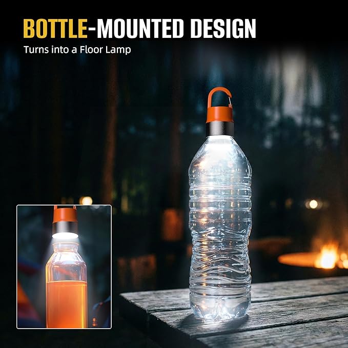 3-Pack Rechargeable LED Camping Lanterns, Mini Tent Light with 10 Modes & Hanging Clip, IPX5 Waterproof Small Outdoor Ambient Lighting for Hiking, Emergency, Fishing (Mixed Colors