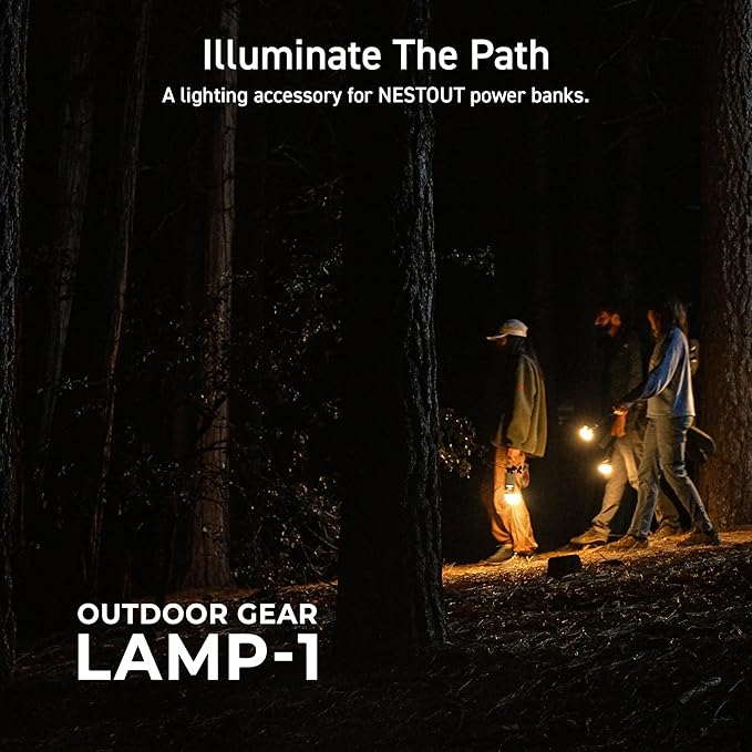 ELECOM NESTOUT Portable Charger and Lamp, 5000mAh Outdoor Battery Power Bank, 32W USB-C Fast Charging PD, Battery and Light for Camping, 300 Lumen LED Lantern Lamp-1