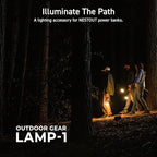 ELECOM NESTOUT Portable Charger and Lamp, 5000mAh Outdoor Battery Power Bank, 32W USB-C Fast Charging PD, Battery and Light for Camping, 300 Lumen LED Lantern Lamp-1