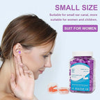 LYSIAN Slim Fit Foam Ear Plugs for Small Ear Canals, 100 Pairs 35dB SNR Noise Reduction Earplugs for Study, Travel, Work and Daily Quiet, Women, Teens, Purple