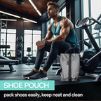 Travel Shoe Bags, Water Resistant TPU Mesh with Zipper, Travel Essentials for Men & Women (Black, 2 Set)