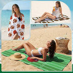 EBOOT 10 Pack Oversized Beach Towel Set Extra Large Pool Towels Microfiber Quick Dry Swim Blanket for Adult Women Men Face Hand Body Bath Travel Pool(Field Green,36 x 72 Inch,Football Style)