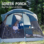 PORTAL 6/8/10 Person Family Camping Tent with Screen Room, Water Resistant Big Tunnel Tents with Rainfly, Large Family Tent for Camping, Outdoor, Patio