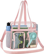 XCU Clear Bag for Stadium Events 12x6x12 Large Clear Tote Bag Transparent Lunch Bag Adjustable Straps for Concert Sports Work