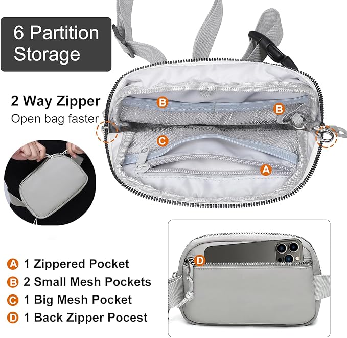 Mini Belt Bag for Women, RFID Small Fanny Pack, Womens Fashion Waist Packs with Extender Strap, Crossbody Bum Bags