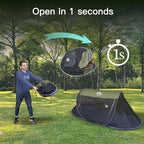 Night Cat Pop-up Mosquito Tent: 1 Person Camping Tent with Bug Screen Net Adults Fits for Camping Cot (Excluded)