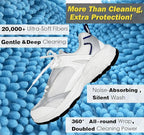 Shoe Washing Machine Bag,Laundry Shoe Bag for Washer and Dryer,Reusable Shoe Cleaning Bag for Sneakers,Tennis Shoes,With Self-locking Zipper, Microfiber Inside (Lite Blue - 2 Pack)
