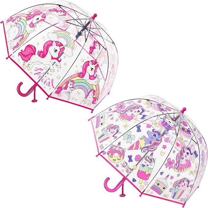 Kids Clear Umbrella for Rain Dome Bubble Umbrellas Windproof for Kids Boys and Girls