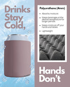 PartyPrints 25 Pack Dusty Rose Blank Can Cooler Sleeves, Customizable Bulk Can Coolers, Extra-Thick Collapsible Drink Insulator Sleeve, Beer Can Coolers for Party Beverages