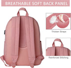 SUPACOOL Casual Laptop Backpack for Men and Women, Backpack for College, USB Charging Port, Lightweight Pack Back(Pink)