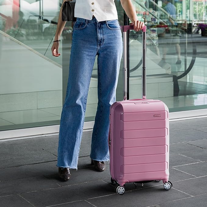 Traveler's Choice Pagosa Hardshell Expandable Luggage with Spinner Wheels, Mauve, 2-Piece Set (22/26)