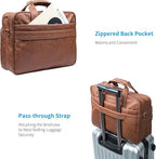 seyfocnia Leather Laptop Bag, Men's 15.6 Inche 17.3 Inche Messenger Briefcase Business Satchel Computer Handbag Shoulder Bag