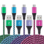 Micro USB Cable, [4Pack/3Ft] Android USB Male to Micro B Charger Cord, Fast Charging Speed Data Wire Nylon Colored Braided Powerline Cable for Samsung Galaxy S7 S6 J7 J3 J8 A01 Kindle Fire Droid