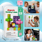 Magnetic Blocks Minecraft-Style Magnetic Building Blocks Cubes - 60PCS Tin Box Travel Magnet Toys Set STEM Educational for Kids Ages 3 4 5 6 7 8 9 10 11 12 Year Old Boys Girls Gifts birthday christmas