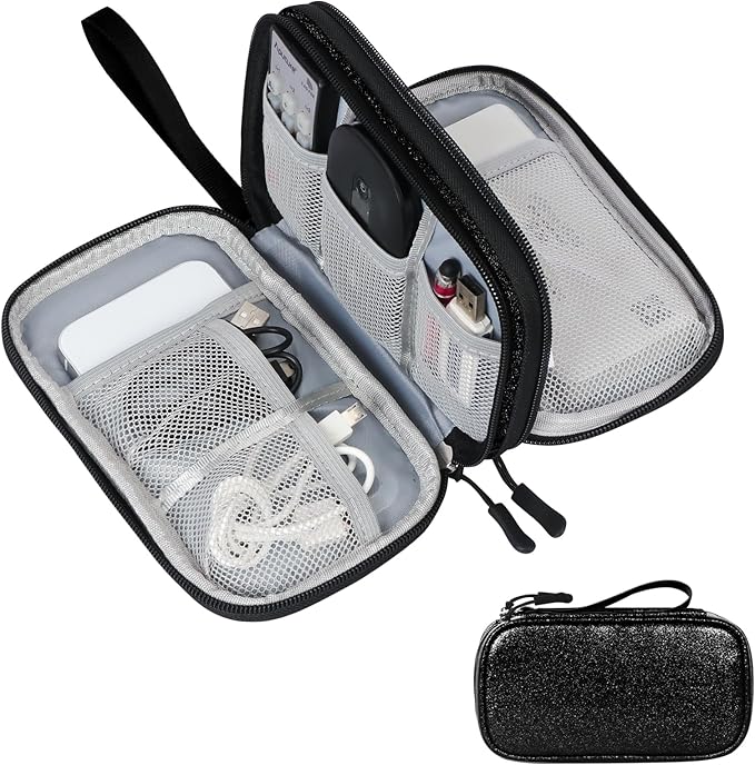 Skycase Electronic Organizer Travel Case - Waterproof Travel Cord Pouches for Organization, Cable Organizer, All-in-One Double Layers Storage Bag for Accessories, Charger, Cable - Medium