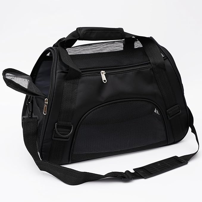 MuchL Pet Carrier Soft-Sided Carriers for Cat Carriers Dog Carrier for Small Medium Cats Dogs Puppies Pet Carrier Airline Approved Cat Dog Pet Travel Carrier (Small, Black)