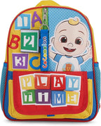 AI ACCESSORY INNOVATIONS Cocomelon JJ's Playtime Interactive Mini Backpack for Boys and Girls, Pre school Schoolbag with Padded Back and Adjustable Straps, Versatile 12 inch