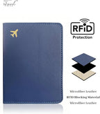 Passport Holder for Travel Essentials,RFID Blocking Passport Cover Case for Travel Accessories,Travel Wallet for Women Men (Navy Blue)