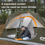CAMPROS CP Upgraded 6/8 Person Camping Tents, Waterproof Windproof Family Tent with Larger Mesh Windows & Door, Double Layer, Easy Set Up, All-Season Dome Tent with Top Rainfly & Carry Bag
