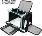 Pet Carrier for Small Dogs Cats, Up to 15Lbs, Airline Approved Collapsible Travel Puppy Carrier, 17x11x11 Inches, Grey