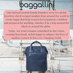 Baggallini Soho Backpack - Travel Laptop Backpack for Women - Lightweight Water-Resistant Luggage Bag, French Navy