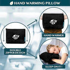 PAVILIA Travel Blanket and Pillow, Arms Opening Airplane Blankets for Adults, Compact Plane Blanket with Arm Hole 2-in-1 Bag for Flight Car Camping Fit in Luggage Backpack Traveler Gift, Black