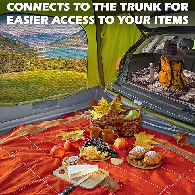 WildFinder SUV Tent, Rectangle Car Tent for Family, Waterproof & Windproof for Car Camping, Large Camping Tents with Storage Bag, SUV, Van, Jeep
