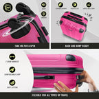 Kenneth Cole REACTION Out of Bounds Lightweight Hardshell 4-Wheel Spinner Luggage, Magenta, 28-Inch Checked