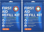 SuccorWare 90 Pieces First Aid Refill Kit - Wound Care Kit Includes Bandages for Home, Travel, Hiking - Portable Replacement Kit for First Aid Medical Supplies（2 Set）