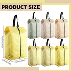 6 Pcs Travel Shoe Bags with Zipper Nylon Portable Waterproof Suitcase Shoe Organizer Packing for Golf(L,Yellow)