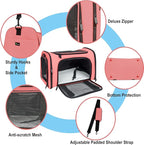 Soft Sided Carrier for Small Medium Cats Dogs ,Removable Pad Collapsible Travel Pet Carrier Large Watermelon