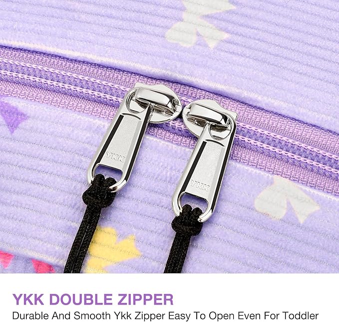 STEAMEDBUN Corduroy Kids Backpack for Girls 5-8: Girls Backpack for Elementary Kindergarten - 15 inch Cute Backpacks for Kids - Purple Bow