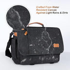 ESTARER Men Messenger Bag 15.6 inch, Computer Work Bag Water-resistant Canvas, Laptop Shoulder Bag Briefcase Satchel, Dark Grey