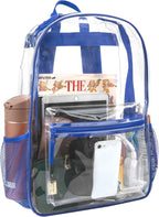 Trail maker Clear Backpack Heavy Duty with Padded Straps, Side Pockets for Kids, Boys, Girls, School, Stadium Approved Events