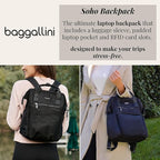 Baggallini Soho Backpack - Travel Laptop Backpack for Women - Lightweight Water-Resistant Luggage Bag, Mulberry