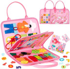 hahaland Busy Board for Toddlers Boys Girls Montessori Toys for 3+ Year Old Preschool Educational Learning Activities Toddler Travel Toys for Ages 3 4 5 with Life Skill Number Color Weather