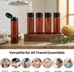 Cosywell 5 Pack 3.4oz Travel Bottles for Toiletries Pre-Printed Travel Shampoo Bottles TSA Approved Toiletry Wide Mouth Leak Proof Squeeze Bottle for Lotion Toothpaste Cream(Brown)