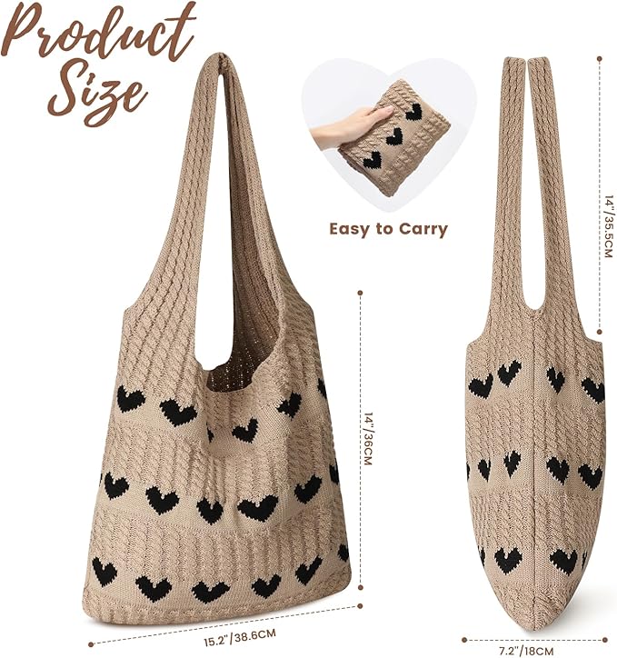 Pleneal Crochet Tote Bag, Mesh Beach Bag, Knitted Shoulder Beach Bags for Women Vacation Aesthetic Hobo Tote Bags
