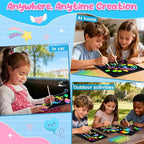 ZMLM Scratch Paper Art-Crafts Gift: 2 Pack Rainbow Notebooks Supplies Toys Easter Basket Stuffers for 3 4 5 6 7 8 9 10 Years Old Girls and Boys Kids Birthday Party Travel Games (Pink & Blue)