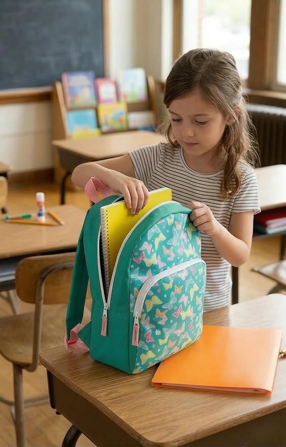 Trail maker 15 Inch Kids Backpacks for Boys & Girls | Preschool, Kindergarten, Elementary School Backpacks with Adjustable, Padded Straps (Beautiful Butterflies)