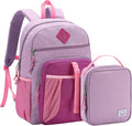 VASCHY Kids Backpack Lunch Bag Set, 2-1 School Bookbag Insulated Lunch Box for Toddlers,Preschool,Daycare,Kindergarten,Elementary School Pink