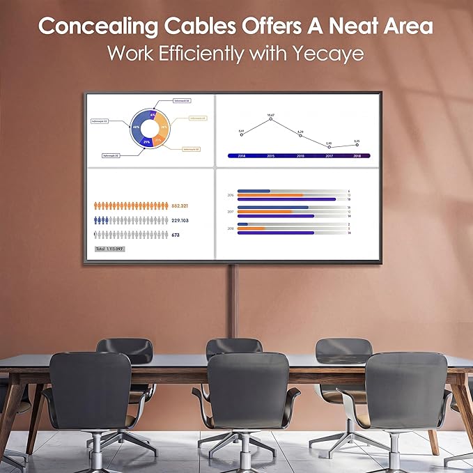 Yecaye TV Cord Hider, 125in Cord Cover, Large Cable Hider, Wire Covers for 4 Cords, Cable Raceway Wire Hider, Wire Hiders for TV on Wall, Cable Cover Cord Concealer, W1.18in H0.6in, Darkwood