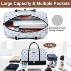 IBFUN Weekender Bags for Women, 21" Weekender Travel Bag, Travel Duffle Bag with Shoe Compartment Carry on Overnight Duffel Bag for Weekend Travel Business Trip, 3PCS