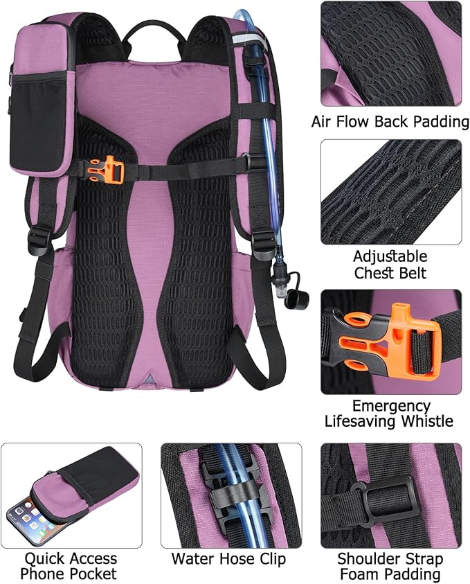 NOOLA Hydration Backpack with 3L Water Bladder, 22L / 25L Water Backpack for Hiking Cycling Biking, Lightweight Hiking Pack