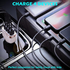 SUNDA 48W/9.6A USB Fast Car Charger, 4-Ports Car Charger Adapter for Apple and Android Smart-Phones, Car Phone Smart Charger Compatible with iPhone17/16 Pro/Max/iPhone 15/Pad Pro/Galaxy/Samsung