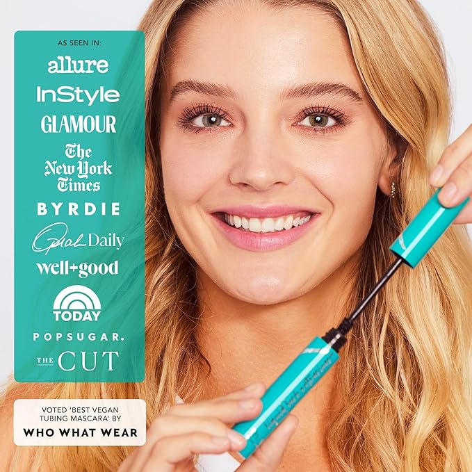 Thrive Causemetics Mini Makeup Essentials, Mother's Day Makeup Gift Set, Mini Liquid Lash Extensions & Volumizer Mini Mascaras, Brynn (Rich Black), Mini Eye Brightener Highlighter Sticks- 3 Shades